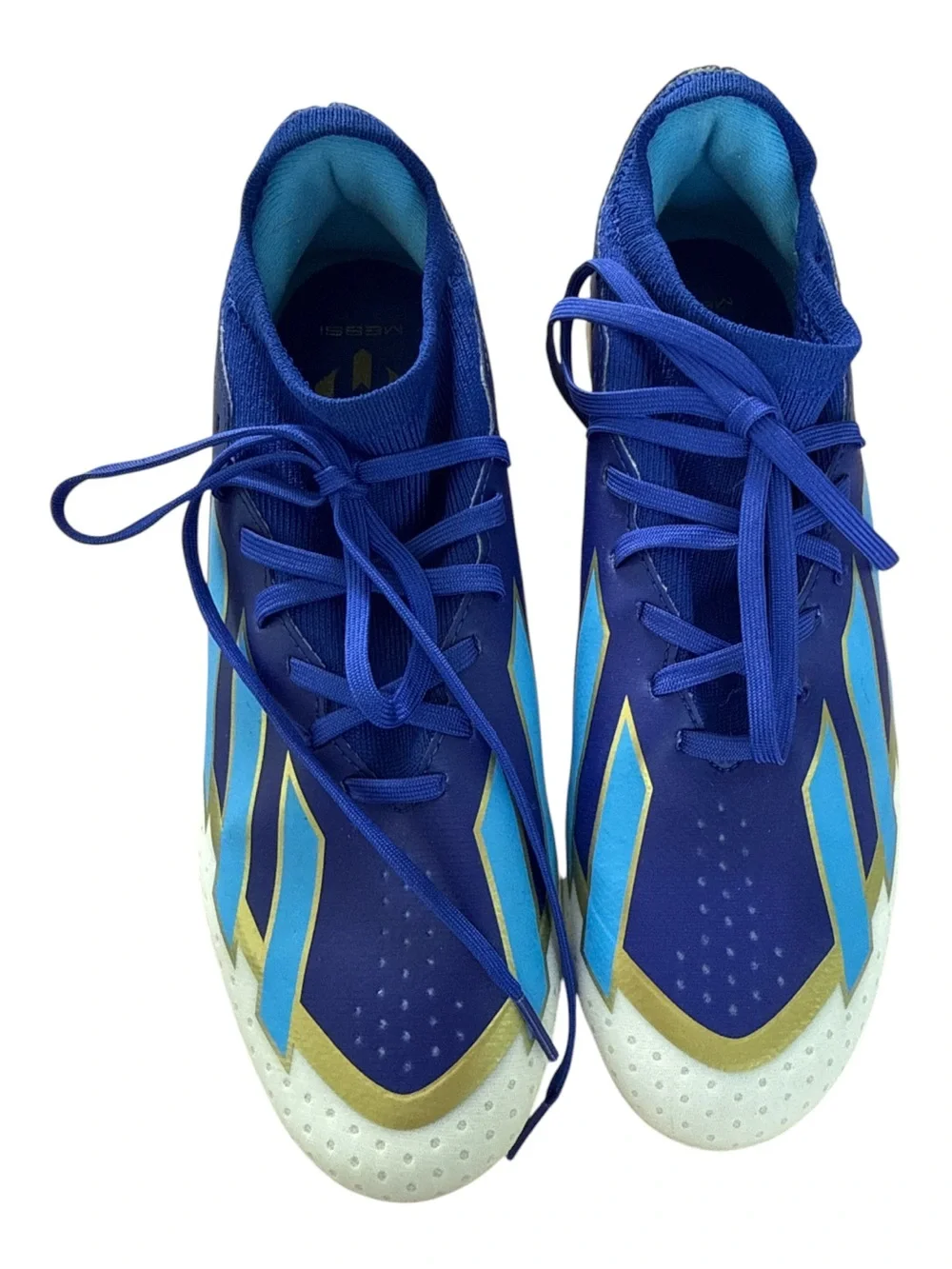 Adidas X Crazyfast League Messi Men’s Blue White Lace-Up Soccer Cleats